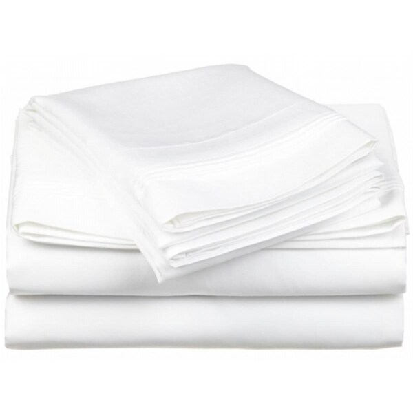 Impressions By Luxor Treasures Egyptian Cotton 650 Thread Count Solid Sheet Set Full-White 650FLSH SLWH - main